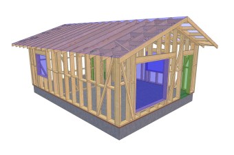 medinis namelis iki 50m2 konstrukcija